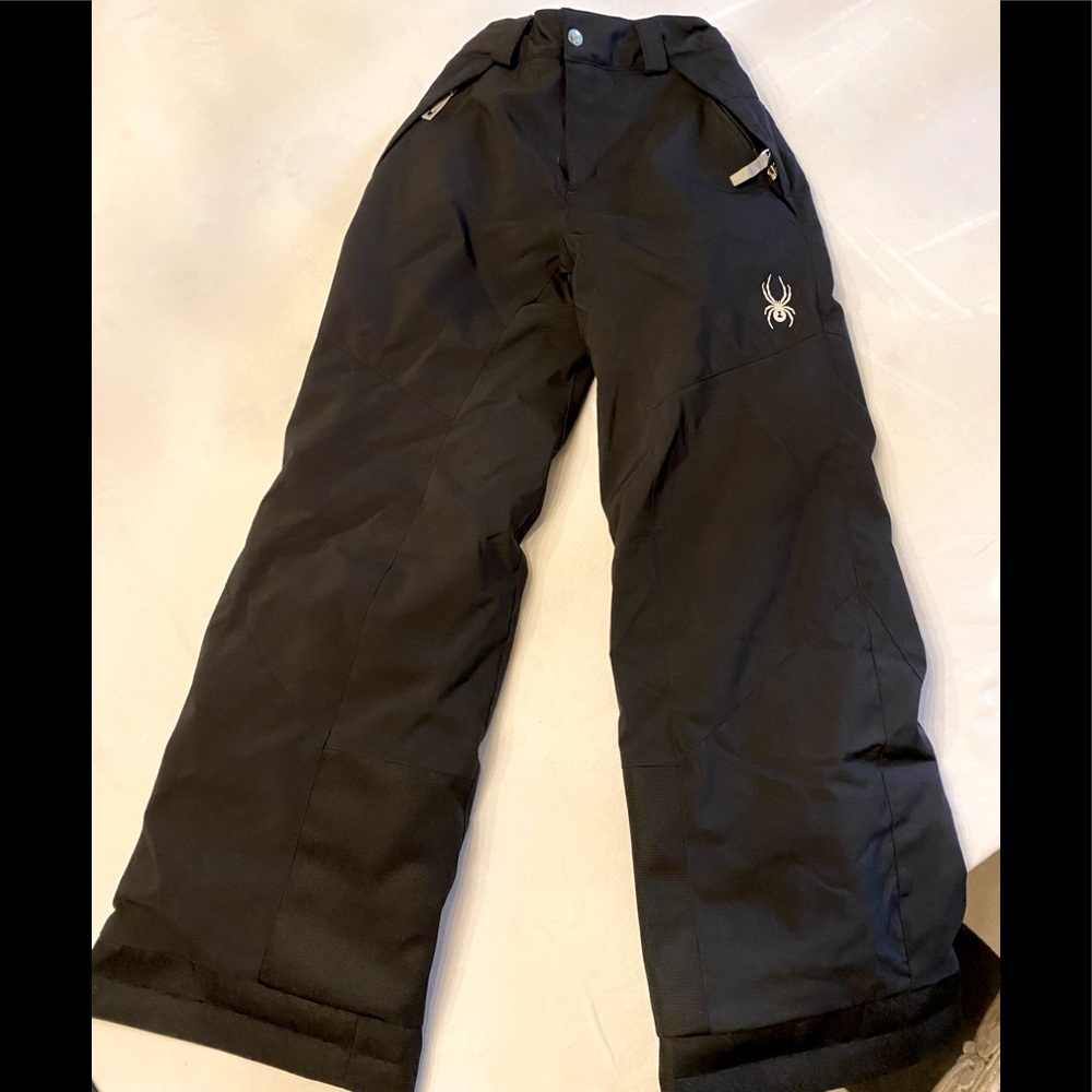 Spyder Black Kids Ski Pants with Spider Logo